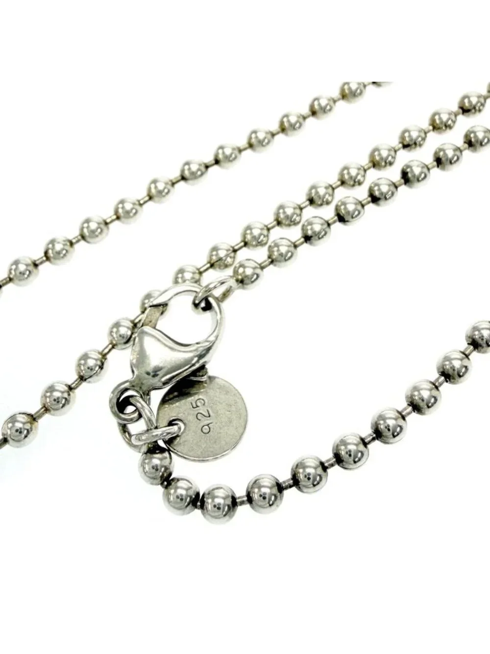Tiffany & Co Silver 1837 Dog Tag Ball Chain Necklace